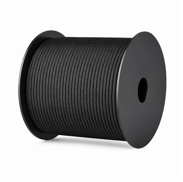 Main image of VEVOR Paracord Rope 5/32 in x 200 ft Nylon Parachute Cord 550 Tactical, Survival Cord, Heavy Duty 7 Strand, 600 lbs High Breaking Strength, Utility Rope, for Outdoor Camping & Bracelets, Black