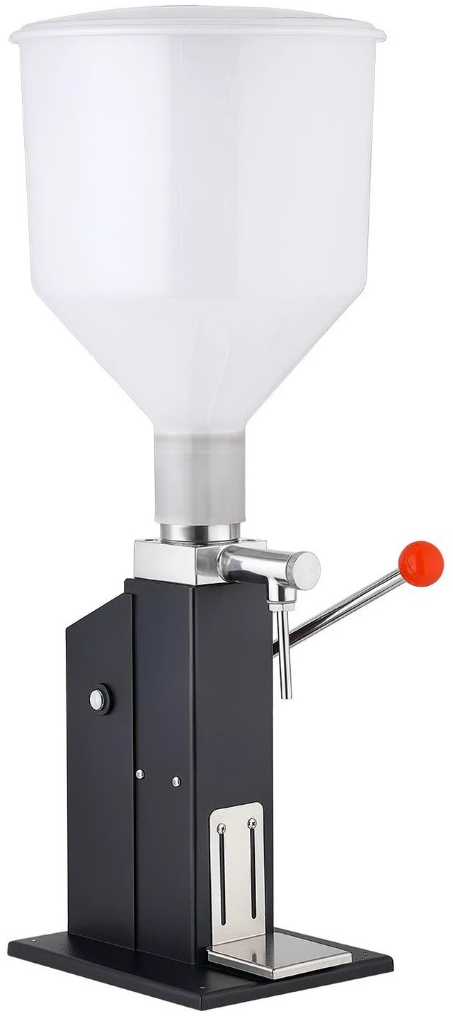 Main image of VEVOR Manual Filling Machine, 10-120 ml, 12 L Hopper, Paste Liquid Filler, for Water, Honey, Oil, Shampoo and Lotion, Anti-Drip Nozzle, Adjustable Bottle Stand, Carbon Steel Body, Effort-Saving Handle
