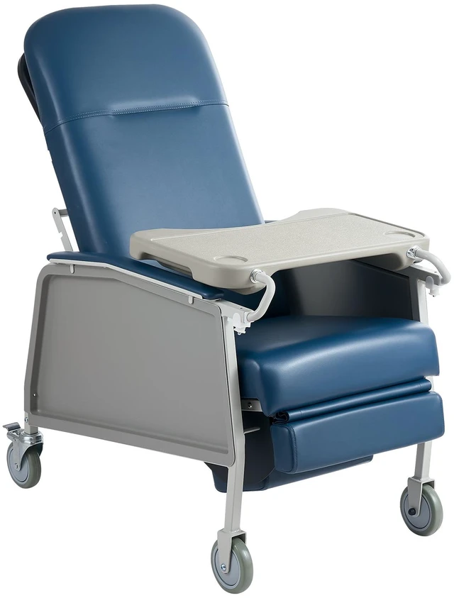 Main image of VEVOR 3-Position Geri Reclining Chair 500LBS Capacity Geri Chair Recliner, Comfortable Medical Recliner Chairs with 4 Wheels, Soft Padded Seat & Tray Table for Hospitals, Clinics, Geriatric Home Care