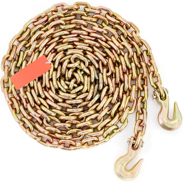 Alt view image 16 of 16 - VEVOR Transport Binder Chain, 7100 lbs Working Load Limit, 3/8'' x 20' G80 Tow Chain Tie Down with Grab Hooks, DOT Certified, Galvanized Coating Manganese Steel for Dock Factory Construction Site