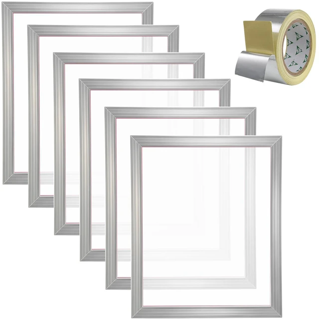 Alt view image 16 of 16 - Screen Printing Kit, 6 Pieces Aluminum Silk Screen Printing Frames, 20x24inch Silk Screen Printing Frame with 160 Count Mesh, High Tension Nylon Mesh and Sealing Tape for T-shirts DIY Printing