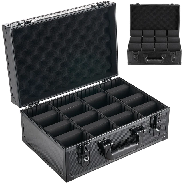 Main image of VEVOR Graded Card Case 4 Row 120 PSA Slab Storage Box with Secure Lock, Baseball Sports Trading Cards Holder Collector with 12 Dividers, Key, Holds 95 SGC 85 BGS 435 Top Loaders & 999+ Loose Cards