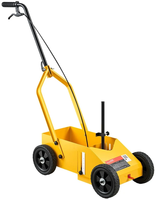 Main image of VEVOR Striping Line Marking Machine 12-Can Capacity Yellow with 4 Wheels, Parking Lot Striping Machine, 2 to 4 in Adjustable Line Width, Heavy Duty, Fast and Accurate Marking, with Adapter Nozzle