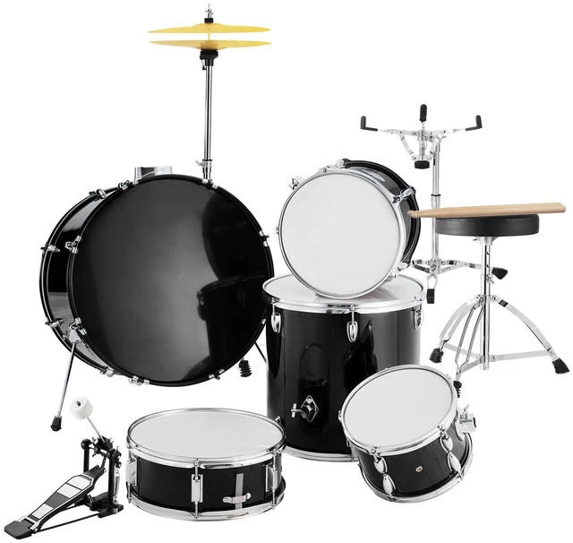 Alt view image 9 of 9 - Adult Drum Set, 5-Piece, 22 inches Complete Full Size Drum Kit with Bass Toms Snare Floor Drum Adjustable Throne Stands Cymbal Hi-Hat Pedal and Drumsticks, Beginner Drum Kit for Adults, Black