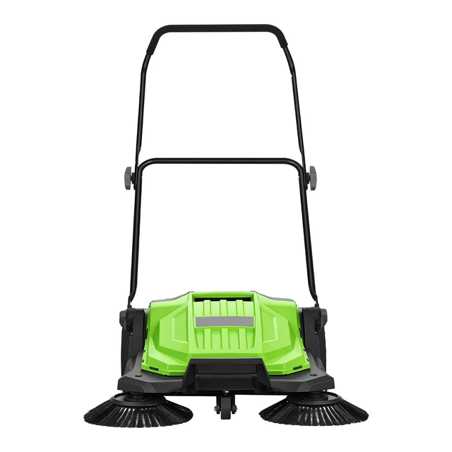 Alt view image 8 of 8 - VEVOR Walk-Behind Hand Push Floor Sweeper, Manual Floor Sweeper Non-Electric with 25.6" Sweeping Width, 5 Gallons Waste Container & Adjustable Folding Handle for Yards Walkways Patios Garages - Green