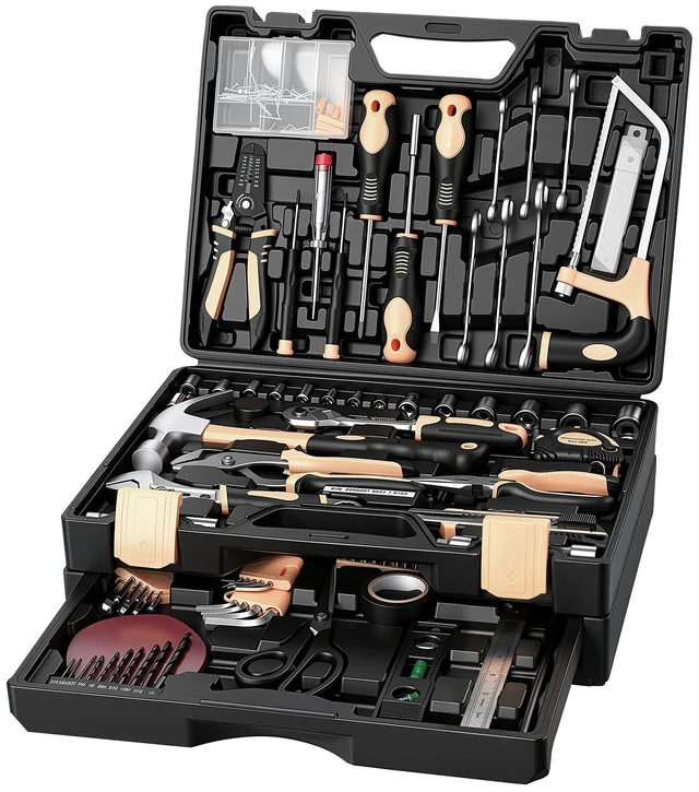 Main image of VEVOR Tool Kit 394-Piece General Household Tool Kit for Home Maintenance, For Everyday House Repairs and DIY Projects, with Portable Storage Case, High-Quality Steel, with Hammer, Wrench, Pliers