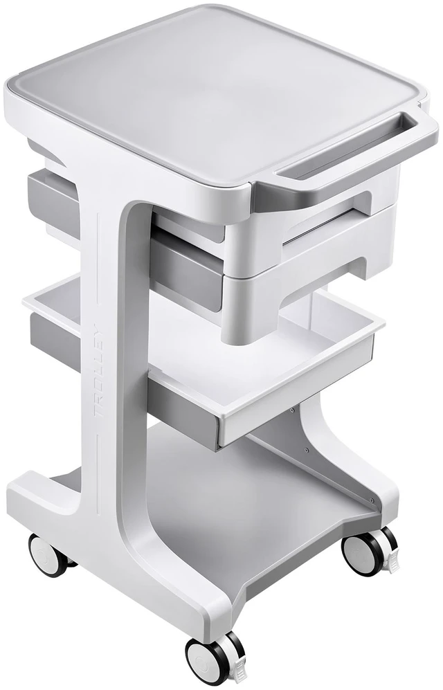 Main image of VEVOR Medical Cart 110.23 lbs Max Load Medical Trolley Cart with 2 Drawers, for Clinic, Hospital, Laboratory, Stable Support, Silent Rolling Trolley with 360° Swivel Lockable Wheels, Organized Storage