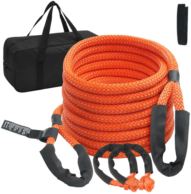 Alt view image 15 of 15 - VEVOR 7/8" x 30' Kinetic Recovery Tow Rope 30,580lbs, Heavy-Duty Off Road Snatch Strap with 2 Soft Shackles (41750lbs) Extreme Duty 30% Elasticity Energy Snatch Strap Jeep Car Truck ATV Tractor