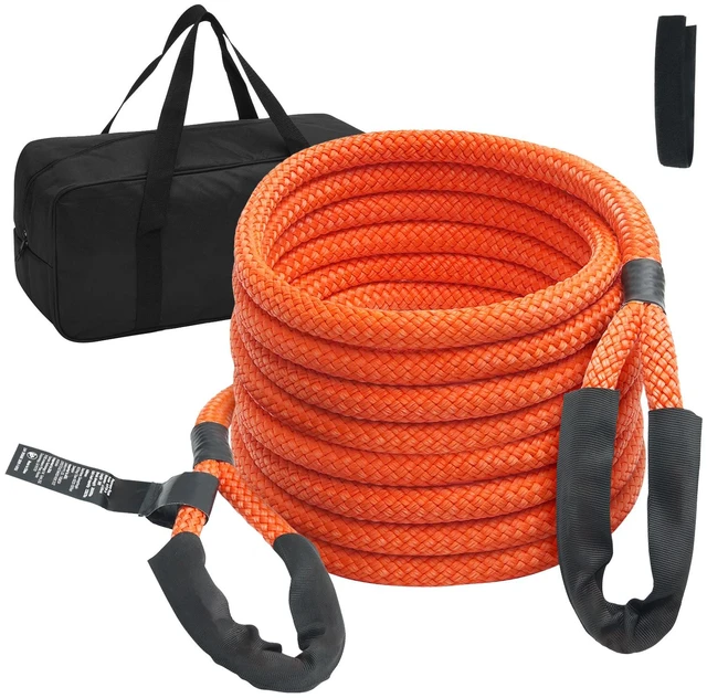 Alt view image 16 of 16 - VEVOR 1" x 30' Kinetic Recovery Tow Rope 38,000 lbs, Heavy-Duty Off Road Snatch Strap, Extreme Duty 30% Elasticity Energy Snatch Strap for Jeep Car Truck ATV UTV SUV Tractor