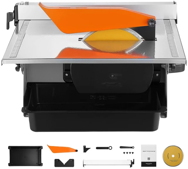 Main image of VEVOR Wet Tile Saw 7 Inch 65Mn Steel Blade 3600 RPM Tile Cutter Wet Saw, for Cutting Tiles and Stones, 0-45° Adjustable Bevel Cut, Powerful Motor, Detachable Water Reservoir, for DIY Enthusiasts