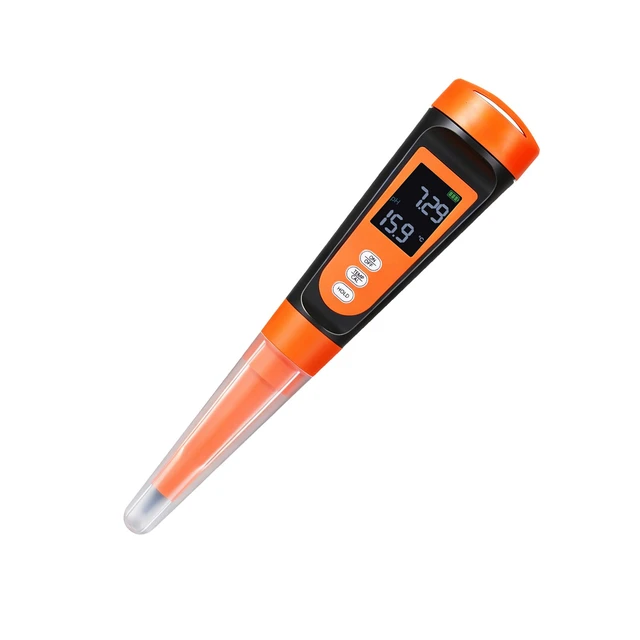 Alt view image 8 of 8 - VEVOR Food pH Meter, 0-14 pH Range, IP68 Waterproof Probe, Pocket Tester Kit with Automatic Temperature Compensation, Calibration Powder Packets, Easy to Read, for Food Fermentation, Dough, Meat