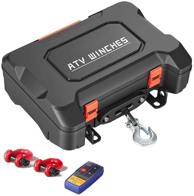 Main image of VEVOR Portable Winch, 3500 lbs 12V DC Electric Winch with Synthetic Rope, Wireless & Wired Remotes, Box-Style Recovery Kit with Fairlead, Clevis Hook, Strap for ATV UTV Off-Road Outdoor Pulling Tasks