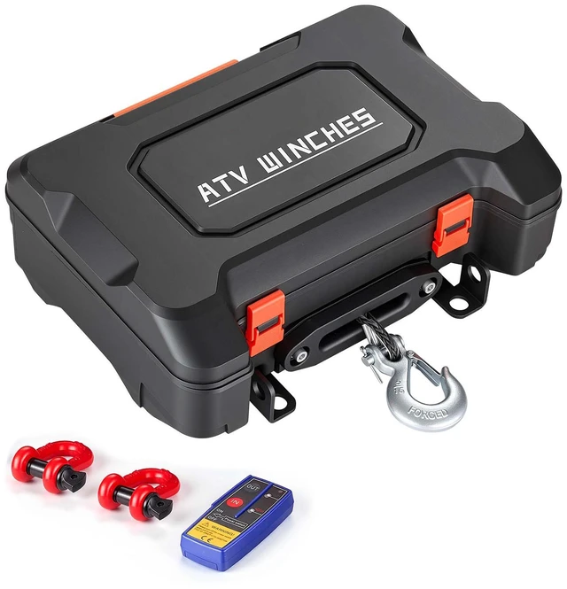 Main image of VEVOR Portable Winch, 6000 lbs 12V DC Electric Winch with Synthetic Rope, Wireless & Wired Remotes, Box-Style Recovery Kit with Fairlead, Clevis Hook, Strap for ATV UTV Off-Road Outdoor Pulling Tasks
