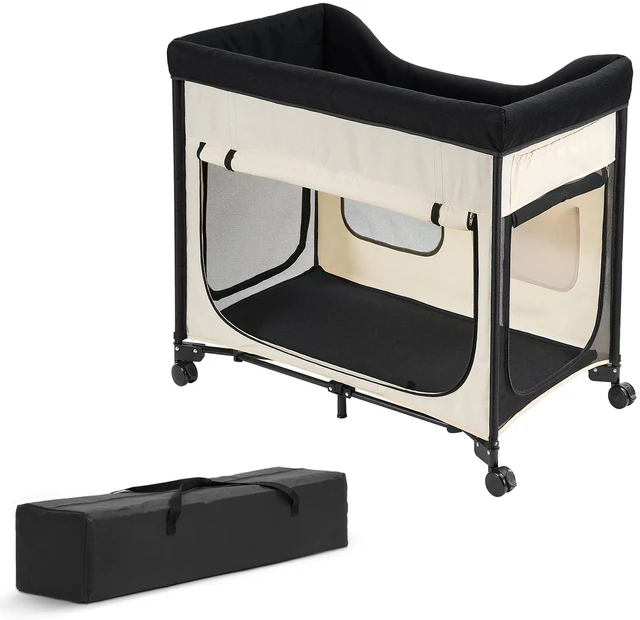 Alt view image 9 of 9 - VEVOR Elevated Lounge Pet Bed Foldable Bunk Dog Bed with Wheels & Side Bags L