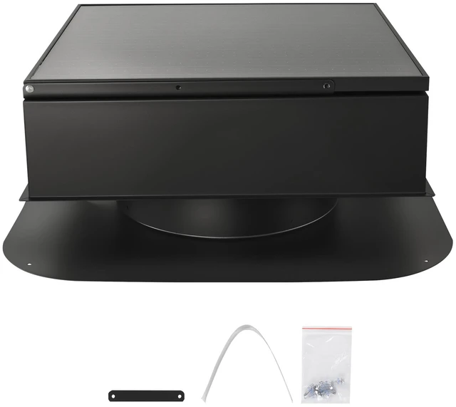 Alt view image 8 of 8 - Roof Attic Exhaust Fan, 35W Smart Solar Roof Ventilation Fan Auto Temperature Control, 2400 CFM Airflow Built-in Brushless DC Motor for Cooling and Dehumidification, No Remote