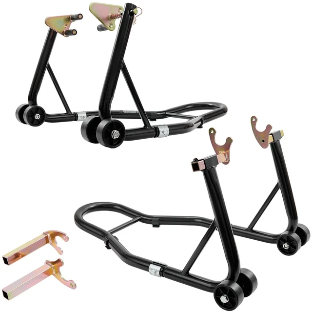 Alt view image 16 of 16 - VEVOR Motorcycle Stand Lift, 850lbs Front Rear Combo Stand Lift Stand, Front and Rear Wheel Fork Stand, U+L Fork Swingarm Spool, Compatible with Most Yamaha Honda Kawasaki Suzuki Motorcycles, Black
