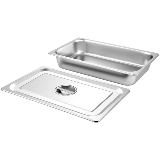 Alt view image 8 of 8 - 4 Pack Steam Table Pans 20.9 x 12.8 x 3.9 Inch Deep Steam Table Pan Full Size 13L Deep Food Container Stainless Steel Oven Tray Hotel Pans Anti-Jam Steam Table Food Pan