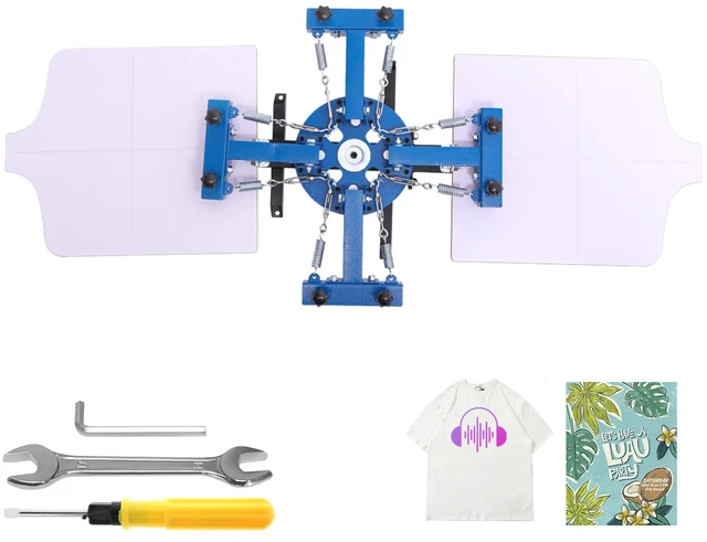 Main image of VEVOR Screen Printing Machine 4 Color 2 Station Silk Screen Printing Press, 21.3 x 17.7 in, 360° Rotatable, Accurate Positioning, Powder-Coated Carbon Steel, for T-shirt DIY, Home and Commercial