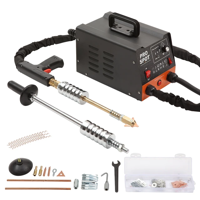Alt view image 15 of 15 - VEVOR Stud Welder Dent Repair Kit, 3KW Spot Welder Dent Puller with 6 Welding Modes, Auto Body Spot Welding Dent Puller Machine & 16 Types of Welding Accessories for Car, Truck, Motorcycle Dent Repair