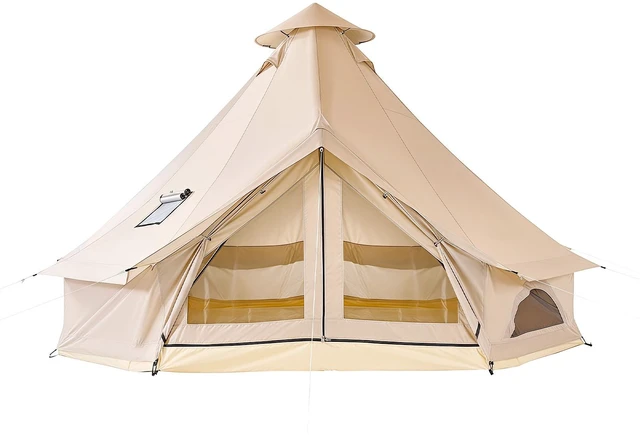 Alt view image 8 of 8 - VEVOR Oxford Bell Tent, 4 Seasons 9.84 ft Yurt Tent for Camping with Stove Jack, Waterproof Breathable Holds up to 3 People with Zipped Detachable Floor, Family Camping Glamping Outdoor Hunting Party