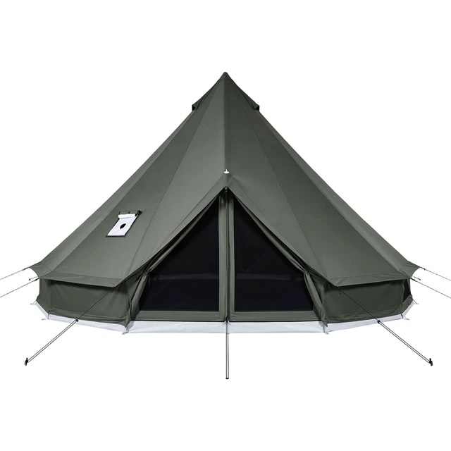 Alt view image 8 of 8 - VEVOR Canvas Bell Tent, 4 Seasons 16.4 ft Yurt Tent for Camping with Stove Jack, Canvas Breathable Holds up to 7 People with Zipped Detachable Floor, for Family Camping Glamping Outdoor Hunting Party