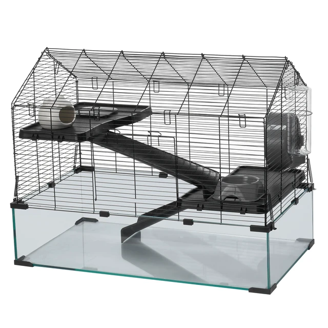 Alt view image 15 of 15 - VEVOR Wire Hamster Cage Habitat 29.5in Pet Rodent Gerbil Mice Small Animal House