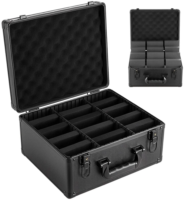 Main image of VEVOR Graded Card Case 3 Row 180 PSA Slab Storage Box with Secure Lock, Baseball Sports Trading Cards Holder Collector with 12 Dividers, Key, Holds 120 SGC 100 BGS 520 Top Loaders & 999+ Loose Cards