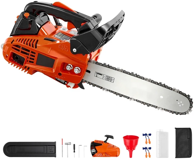Main image of VEVOR Gas Powered Chainsaw 12 Inch 25.4CC 1HP 2 Stroke Engine Gas Chainsaw, for Wood Cutting, Tree Trimming & Land Clearing, Throttle-Synced Choke, Power Chain Saw with Non-Slip Handle & Dual Tanks