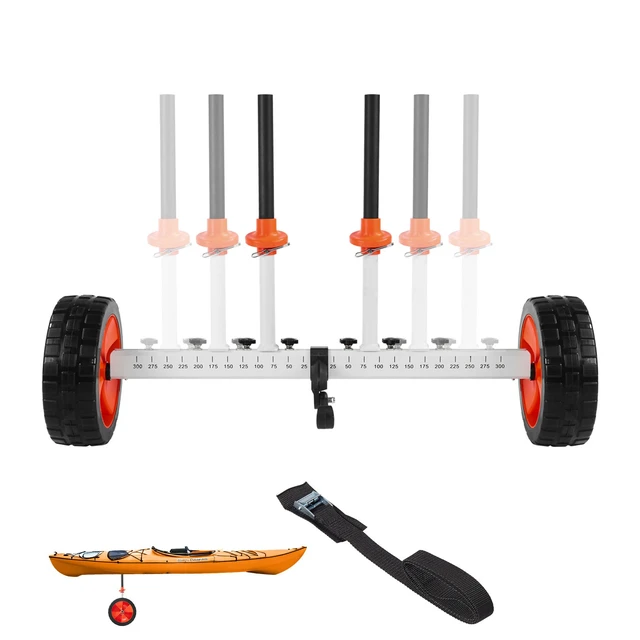 Alt view image 9 of 9 - VEVOR Kayak Cart, 230 lbs Load Capacity, Canoe Cart Dolly with 10-inch Solid PU Tires & Kickstand, Assembles & Disassembles Within Seconds, Paddle Board Trolley for Kayaks, Canoes, Paddleboards