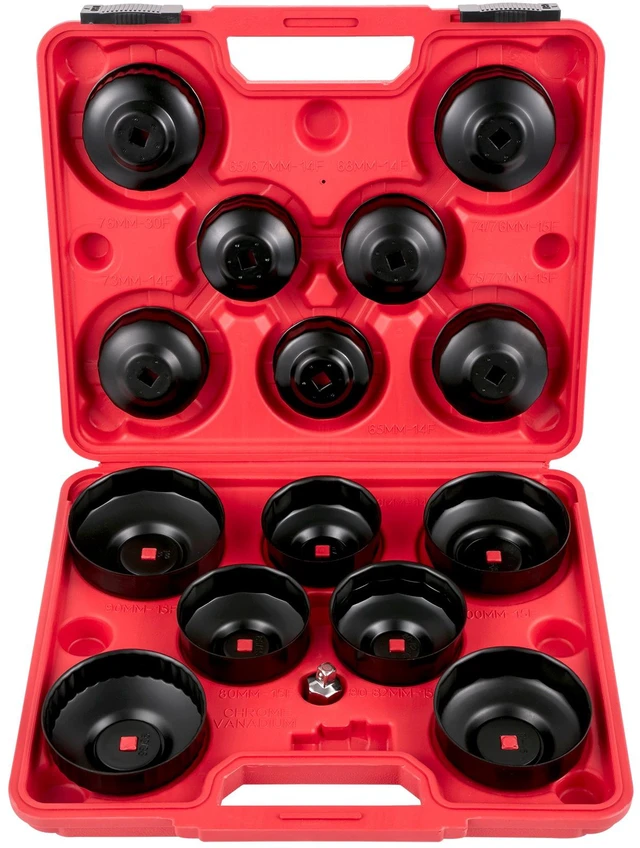 Alt view image 8 of 8 - Oil Filter Socket Set, 14 Pcs Oil Filter Wrench Set, Sturdy Steel Oil Filter Socket, 3/8\" Oil Filter Socket, Low Profile Oil Filter Socket Set For Easy Access, Oil Filter Wrench Cap Set with Ca