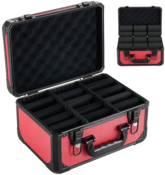 Main image of VEVOR Graded Card Case 3 Row 96 PSA Slab Storage Box with Secure Lock, Baseball Sports Trading Cards Holder Collector with 12 Dividers, Key, Holds 76 SGC 68 BGS 348 Top Loaders and 999+ Loose Cards