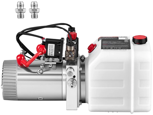 Main image of VEVOR 3 Quart Hydraulic Pump, Double Acting Dump Trailer Pump, 3200PSI Max Relief Pressure & 0.91 GPM Flow Rate, DC12V 1.6KW Hydraulic Power Unit for Dump Trailer Car Lifting (Horizontal Installation)