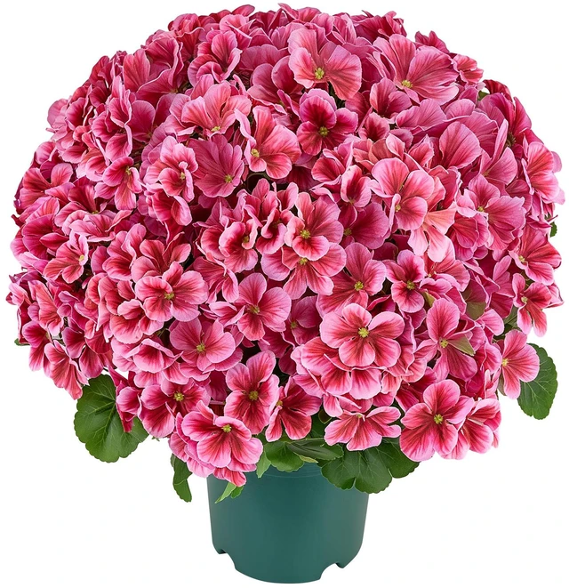 Main image of VEVOR Artificial Potted Geraniums 20 in 2-Pack Fake Flower Plants Deep Pink, for Porch, Patio, Entryway, & Home Decor, Indoor & Outdoor Use, Silk and PE Blooms in Pots, Ready to Display Faux Plants