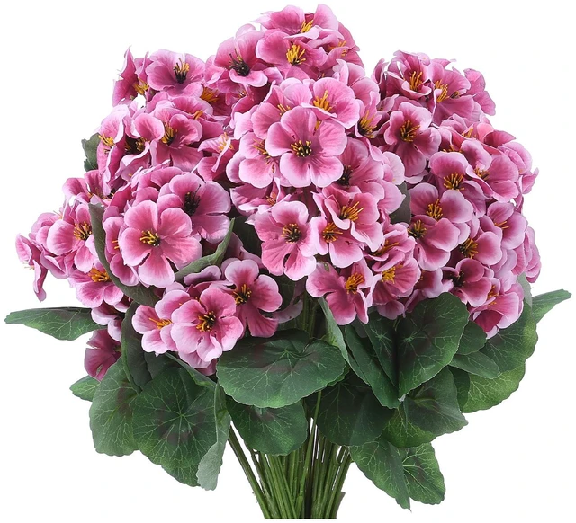 Main image of VEVOR Artificial Flowers Bulk Geraniums 24 PCS Faux Pink Flower with Stems, for Vase, Centerpieces, Weddings, Parties, Bouquets, Home Decor and DIY Arrangements, Realistic Fake Flowers, Easy to Care
