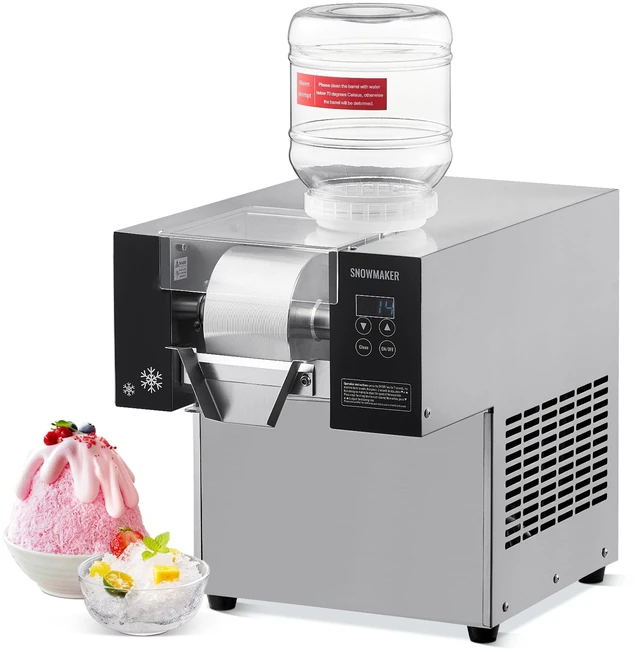 Alt view image 15 of 15 - Commercial Snowflake Ice Machine, 176.4LBS/24H Snowflake Ice Maker, Stainless Steel Ice Shaver Machine, Electric Snow Cone Maker, Air Cooling System for Rapid Heat Dissipation, for Bakery, Cafe