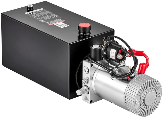 Main image of VEVOR 10 Quart Hydraulic Pump, Single Acting Dump Trailer Pump, 3200PSI Max Relief Pressure, 0.91 GPM Flow Rate, DC12V 1.6KW Hydraulic Power Unit for Dump Trailer Car Lifting (Horizontal Installation)