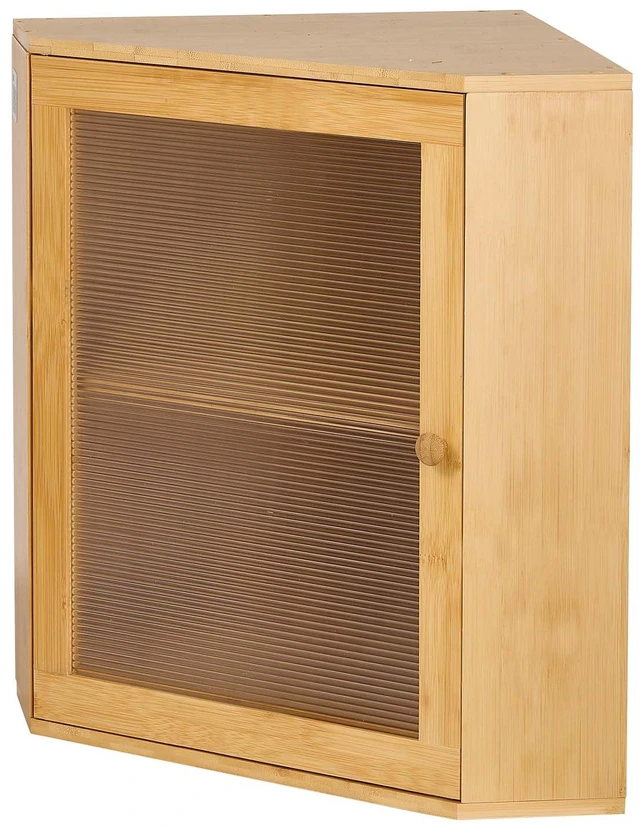 Main image of VEVOR Corner Bread Box for Kitchen Counter Bamboo Wood Container Natural, for Homemade Bread, Under Cabinet, and Pantry, Double Layer Farmhouse Breadbox Bin, with Acrylic Door Panel and Air Vents