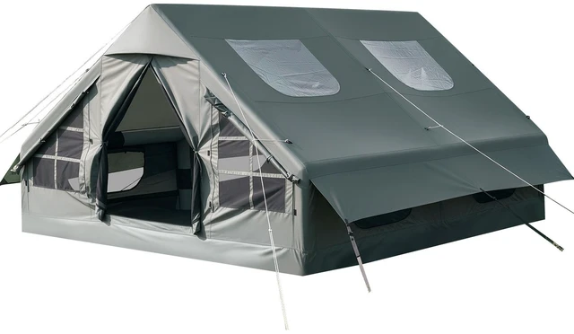 Main image of VEVOR Inflatable Tent for Camping 5-8 Person Blow Up Tent with Hand Pump, for Family Outdoor Glamping, Waterproof 420D Oxford, Easy Setup Air House with Skylight, Stove Jack, Mesh Windows & Carry Bag