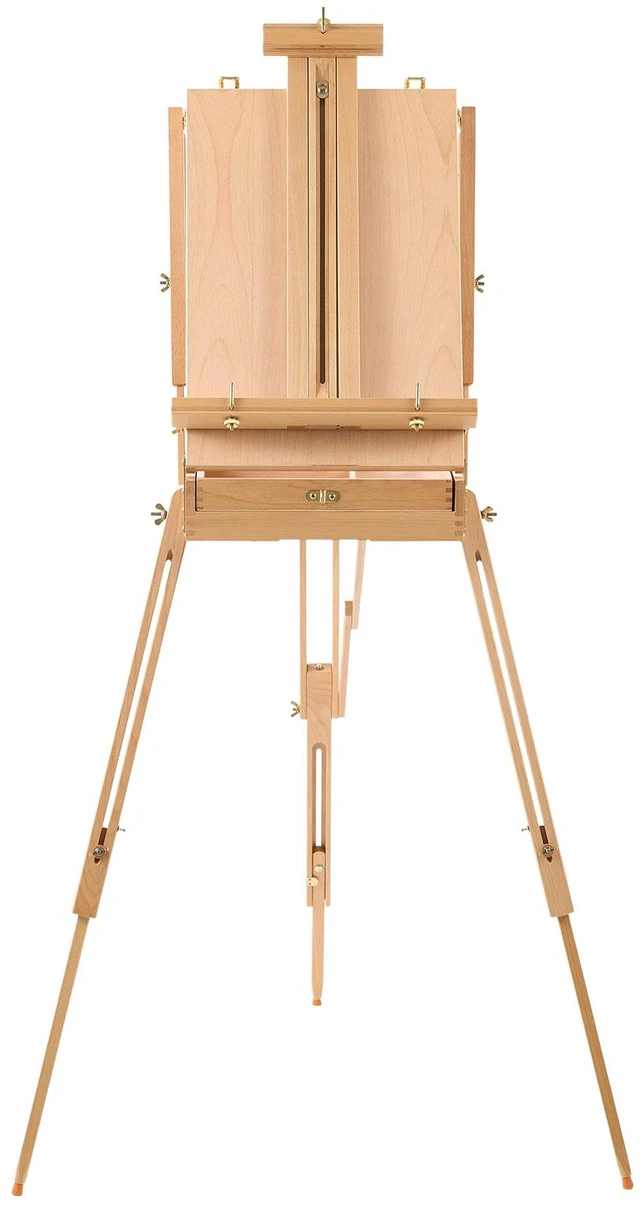 Main image of VEVOR French Easel with Legs Foldable and Portable Sketchbox Easel Stand, For Painting, Solid Beech Wood, Holds Canvas up to 33.86", Adjustable Height & Angle, with Drawer, Palette, Shoulder Strap
