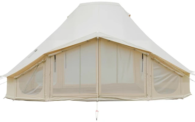 Main image of VEVOR Canvas Bell Tent, 4 Seasons 19.7 x 13.12 x 10.17 ft Yurt Tent for Camping with Stove Jack, Poly-Cotton Canvas Breathable Holds up to 12 People, for Family Camping Glamping Outdoor Hunting Party