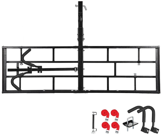 Main image of VEVOR Hitch Cargo Carrier Bike Rack, 66" x 20" x 6" Folding Hitch Mount Cargo Carrier for 2 Fat Tire/Mountain Bikes, 500LBS Capacity High-Strength Steel Luggage Basket Fits 2" Receiver for SUV Pickups