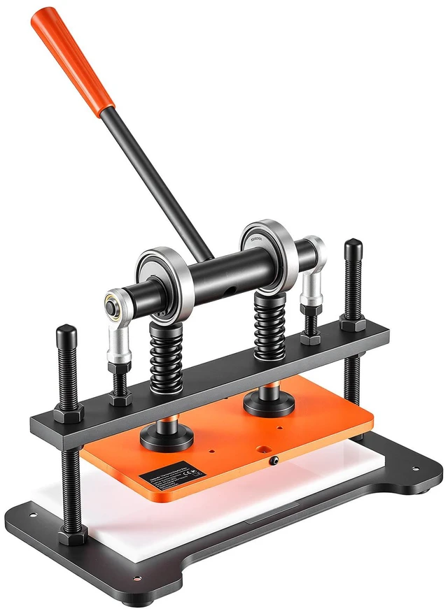 Main image of VEVOR Leather Cutting Machine 10.24 x 5.91 in Embossing Plate Die Cutter, Hand Press Leather Embossing & Die Cutting, 3300 lbs Pressure, 0.47 in Stroke, Dual Guide Shafts, for Fabric, Paper, Silicone
