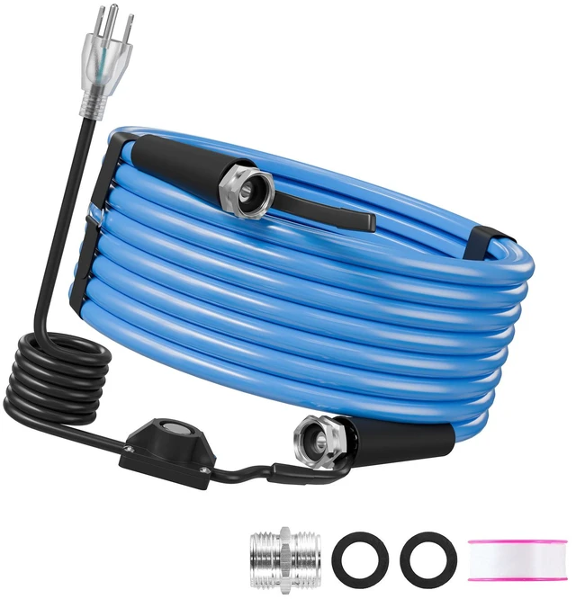 Main image of VEVOR 50FT Heated Water Hose for RV Antifreeze to -45°F Drinking Water Hose, 1/2" ID, Smooth Surface, Built-in Thermostat, Freeze & Leak-Proof, Lead and BPA Free, Fast Heating for RV Camping Garden