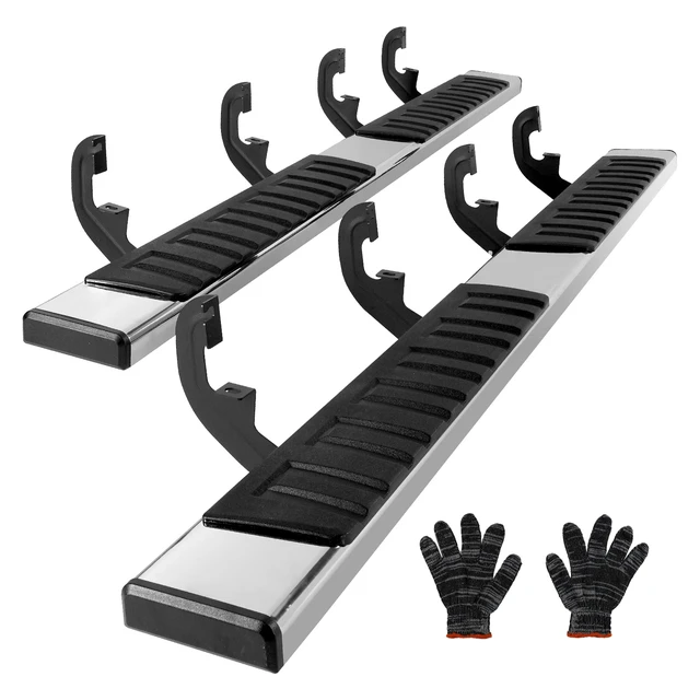 Alt view image 15 of 15 - VEVOR Running Boards, 6" Step Bars Compatible with 2019-2023 Chevy Silverado/GMC Sierra 1500/2020-2024 Silverado/Sierra 2500/3500HD Crew Cab, 201 Stainless Steel Side Steps Nerf Bars, 500LBS, 2 Piece