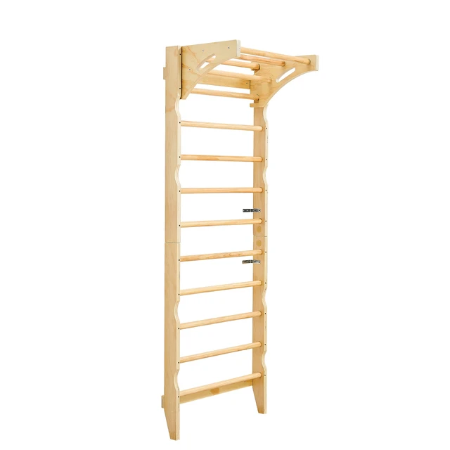 Alt view image 8 of 8 - VEVOR Swedish Ladder Wall Gym 2-in-1 10-Level 220 LBS Loading Indoor Jungle Gym