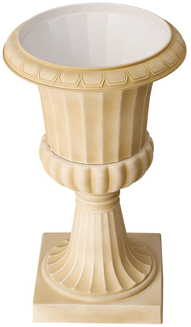 Main image of VEVOR Plastic Urn Planters 13.78"x22.83" 2 PCS Beige Classic Urn Flower Pot, for Wedding, Party, Event, Home, Stage, Garden, Balcony, and Patio Decoration, Front Porch Planters, Indoor & Outdoor Vase