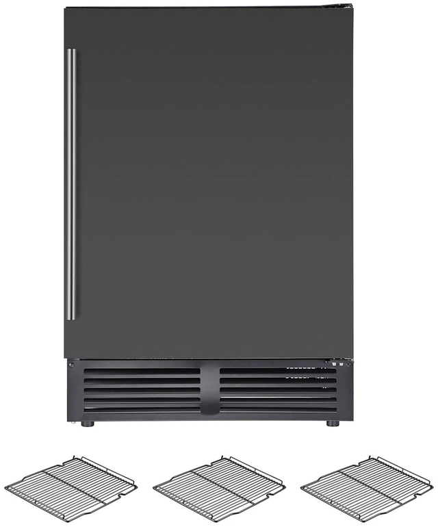 Main image of VEVOR Beverage Refrigerator, 24 Inch Under Counter Drink Fridge, Black, Hold 180 Cans, 5.0 Cu. Ft, Built-in / Freestand Cooler, Powerful Quiet Cooling System, 3 Shelves, Home Kitchen & Bar