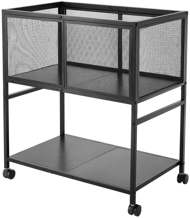 Main image of VEVOR Rolling File Cart 2-Tier Mobile Filing Cabinet with Lockable Wheels, for Home Office, Large Storage Capacity, Hanging File Folder Organizer, Easy Mobility, with 60 lbs / 27.2 kg Load, Black
