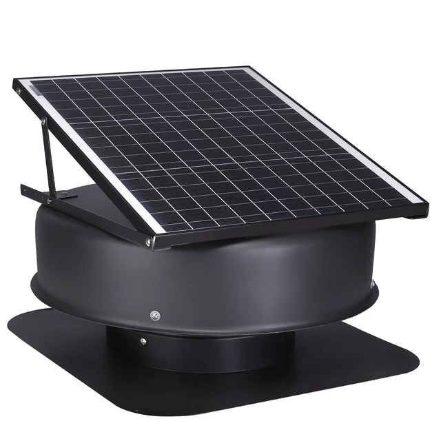 Alt view image 19 of 19 - Solar Attic Fan, 42 W, 2800 CFM Large Air Flow Solar Roof Vent Fan, Low Noise and Weatherproof with 110V Smart Adapter, Ideal for Home, Greenhouse, Garage, Shop, RV, FCC Listed