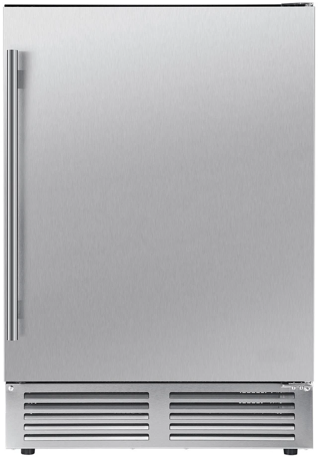 Main image of VEVOR Outdoor Beverage Refrigerator, 24 Inch Undercounter Drink Fridge, 304 Stainless Steel Body, 5.0 Cu. Ft, Hold 180 Cans, Powerful Cooling System, Built-in / Freestand Cooler, Home Bar & Patio